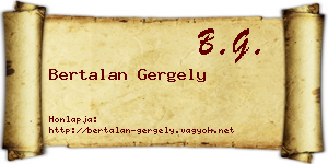 Bertalan Gergely névjegykártya